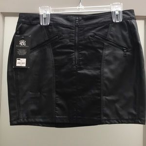 NWT Rock & Republic black denim and pleather mini